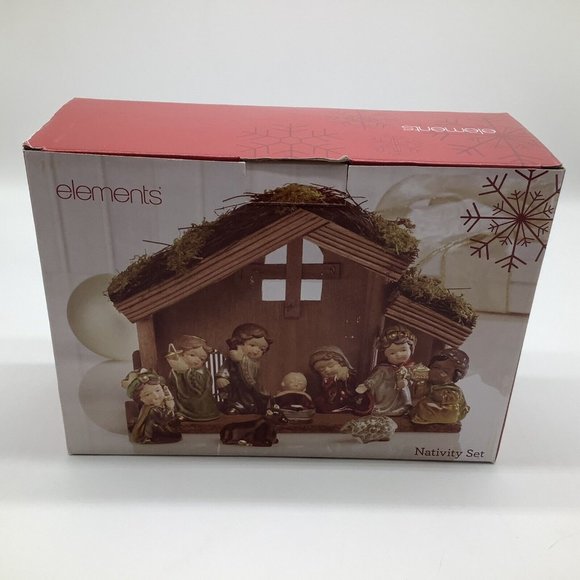 Elements Vintage 9 Pc Childrens Nativity Set, NEW - Picture 4 of 12